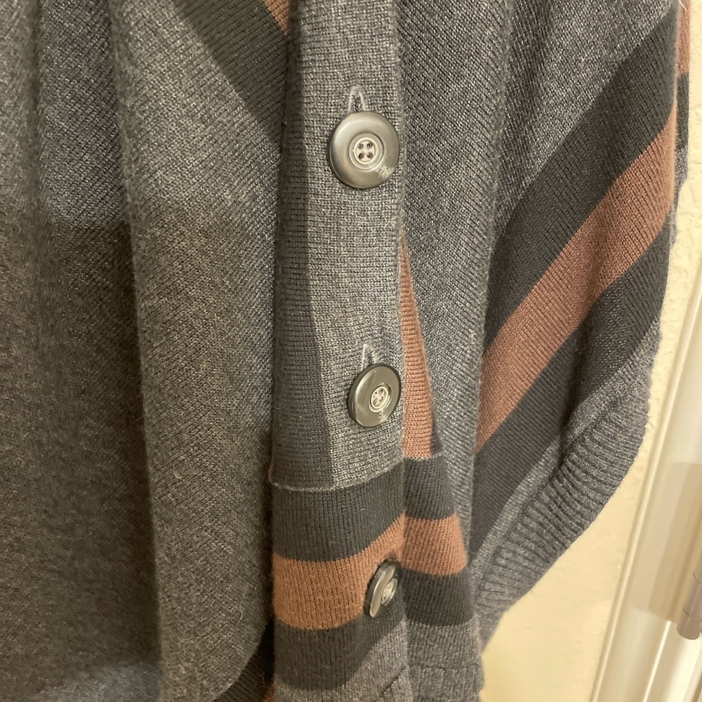 Hinge Oversized Cotton Blend V-neck striped Vest Academia Preppy S - Picture 5 of 9